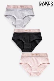 Schwarz/Grau/Pink - Baker By Ted Baker Slips im 3er-Pack (N13808) | 23 €