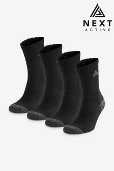 Black Performance Sport Socks 4 Pack (N13856) | 79 QAR