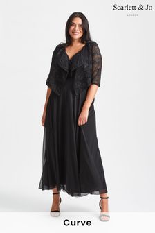 Scarlett & Jo Black Crop Waterfall Cover Up (N13927) | €50