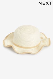 Cream Wide Brim Hat (1-10yrs) (N14045) | $13 - $16