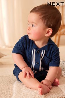 海軍藍 - 嬰兒針織上衣和短褲套裝 (0個月至2歲) (N14068) | NT$800 - NT$890