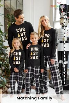 Threadgirls Black Cotton Long Sleeve Christmas Pyjama Set (N14078) | €11