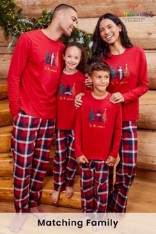 Threadboys Red Cotton Long Sleeve Christmas Pyjama Set (N14082) | €11