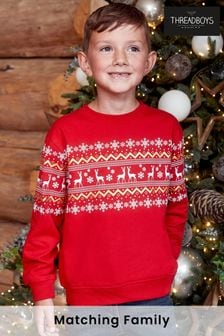 Threadboys Red Crew Neck Christmas Sweatshirt (N14094) | 25 €