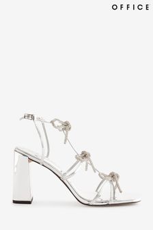Office Silver Henley Embellished Bow Detail Block Heel Sandals (N14153) | €28