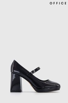 Office Black Hazy Patent Mary Jane Platform Heel Shoes (N14160) | €69