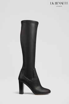 LK Bennett Marlowe Stretch Vegan Leather Knee-High Black Boots (N14173) | 367 €