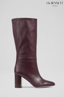 Lk Bennett Rot Brogan Wein Leder Slouchy Kniestiefel (N14175) | 367 €