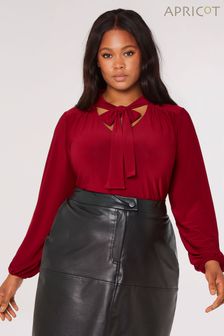 Apricot Red Pussybow Jersey Top (N14244) | NT$1,400