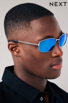 Silver and Blue Classic Polarised Sunglasses (N14249) | €18