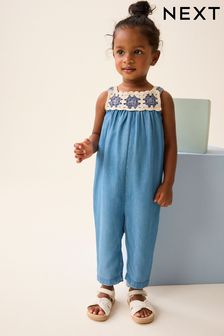 Denim Crochet Playsuit (3mths-7yrs) (N14305) | €34 - €41