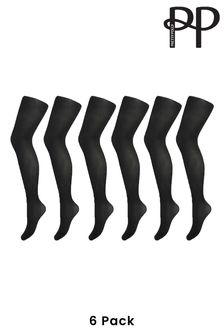 Pretty Polly 6 Pack Black 40 Denier Everyday Opaque Tights (N14403) | NT$930