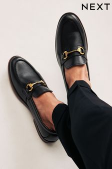 Black Loafers With Snaffle Trim (N14859) | 201 SAR
