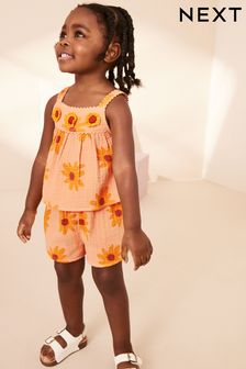 Orange Sunflower Co-ord Top and Shorts (3mths-7yrs) (N15166) | €26 - €32