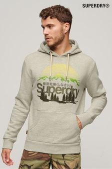 Grau - Superdry Great Outdoors Kapuzensweatshirt mit Logoprint (N15562) | 91 €