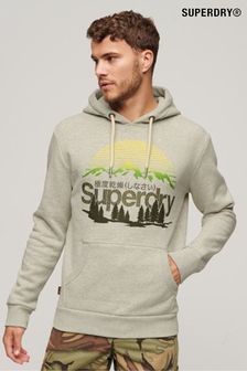 אפור - קפוצ'ון עם לוגו של Superdry דגם Great Outdoors (N15562) | ‏302 ‏₪