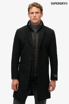 Superdry Black 2-In-1 Wool Town Coat (N15582) | $317