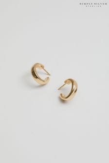 Simply Silver Gold Plated Sterling Silver 925 Small Polished Hoop Earrings (N15604) | LEI 209