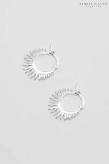 Simply Silver Silver Polished Starburst Hoop Earrings (N15613) | €36