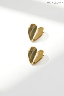 Simply Silver Gold Plated Heart Stud Earrings (N15619) | SGD 55