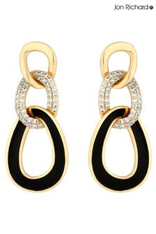 Jon Richard Gold Plated Crystal And Enamel Chain Link Earrings (N15622) | €33