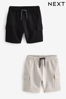 Black Utility Shorts 2 Pack (3mths-7yrs) (N15629) | €17 - €23