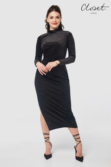 Closet London Black Pencil Midi Dress (N15805) | €44.50