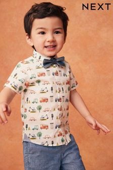 Short Sleeve Shirt And Bow Tie Set (3mths-7yrs)