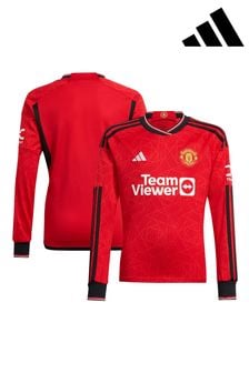 adidas Red Manchester United Home Long Sleeve FootBall T-Shirt (N16115) | €79