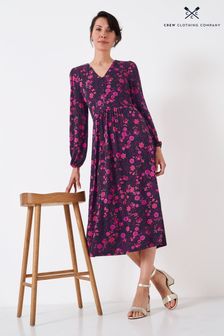 Crew Clothing Company Strukturiertes A-Linien-Kleid, Rosa (N16408) | 54 €