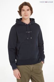 Tommy Hilfiger Blue Logo Tipped Hoodie (N16456) | $206