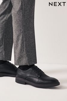 Black Chunky Sole Derby Shoes (N16681) | $57