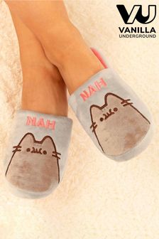 Vanilla Underground Grey Pusheen Cat Womens Mule Slippers (N16746) | AED111