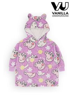Vanilla Underground Purple Peppa Pig Kids Printed Fleece Blanket Hoodie (N16777) | €45