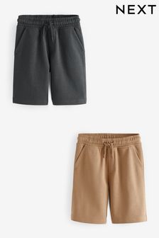 Grey/Stone 2 Pack Basic Jersey Shorts (3-16yrs) (N16790) | kr182 - kr334