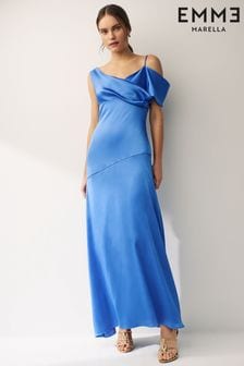 Emma Marella Blue Iva Drop Shoulder Maxi Dress