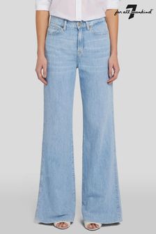 7 For All Mankind Blue Lotta Linen Capri Jeans (N16853) | 1,515 zł