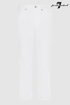 7 For All Mankind Logan Stovepipe White Jeans (N16855) | 990 QAR