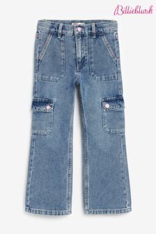 Billieblush Blue Denim Cargo Utility Wide Leg Jeans (N16930) | €87
