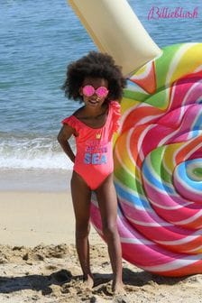 Billieblush Pink Low Back Frill Sleeve Swimsuit (N16935) | $74