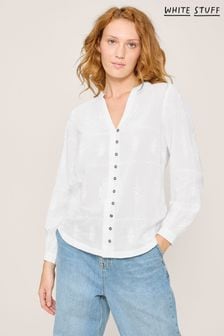 Biała koszula White Stuff Kate z haftem (N16949) | 205 zł
