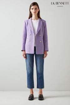 LK Bennett Mariner Lilac Italian Tweed Double Breasted Lilac Purple Jacket (N17003) | 550 €