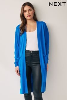 Bright Blue Soft Touch Longline Knitted Cardigan (N17061) | $42