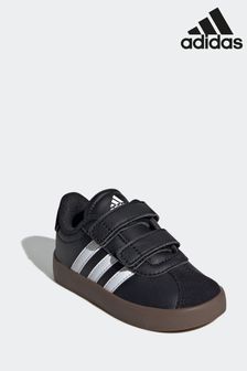 adidas Black/White VL Court 3.0 Skateboarding Shoes Kids (N17129) | 191 SAR