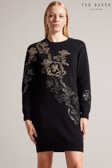 Ted Baker Grey Salenaa Embellished Knit Dress (N17145) | €155