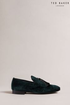 Ted Baker Green Greysen Velvet Dress Loafers (N17185) | LEI 985