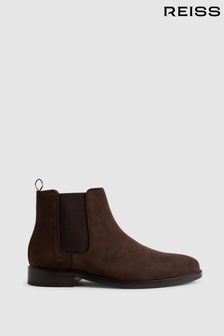 Reiss Brown Renor Suede Chelsea Boots (N17285) | $347