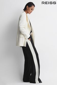 Черный - Широкие брюки с поясом на завязке и широкими штанинами Reiss May (N17310) | €210