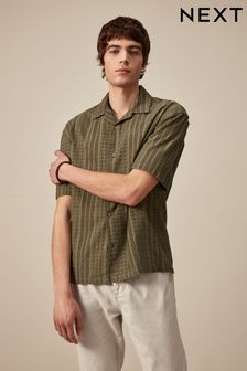 Green Broderie Short Sleeve Shirt (N17327) | kr386