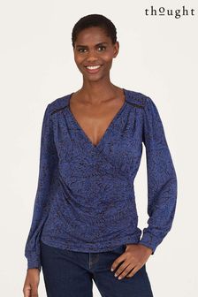 Thought Blue Adoette Lenzing™ EcoVero™ Printed Wrap Top (N17394) | 38 €